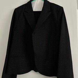 Amanda + Chelsea Black and White Polka Dotted Blazer